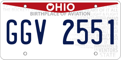 OH license plate GGV2551