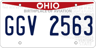 OH license plate GGV2563