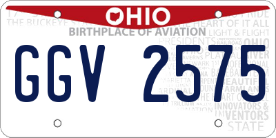 OH license plate GGV2575
