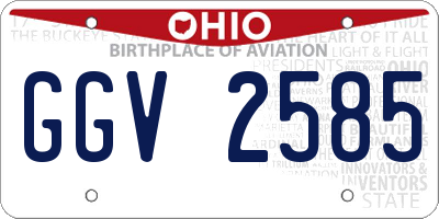 OH license plate GGV2585
