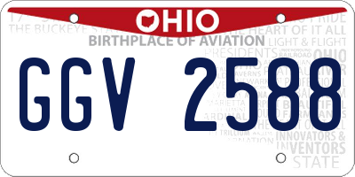 OH license plate GGV2588
