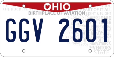 OH license plate GGV2601