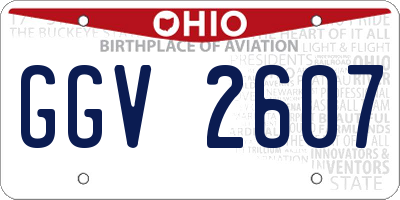 OH license plate GGV2607