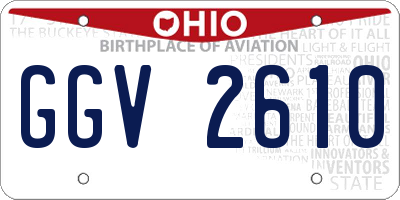 OH license plate GGV2610