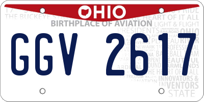 OH license plate GGV2617