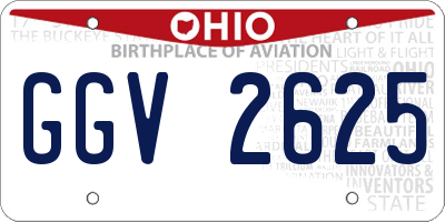 OH license plate GGV2625