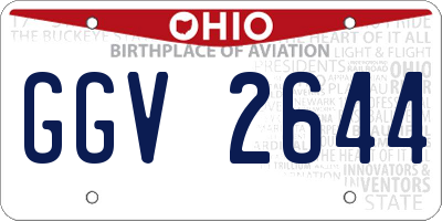 OH license plate GGV2644