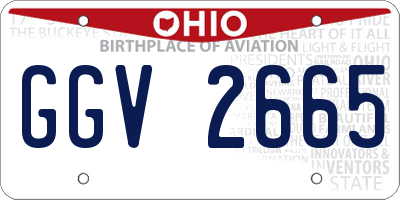 OH license plate GGV2665