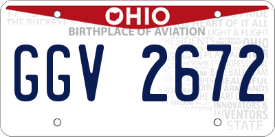 OH license plate GGV2672
