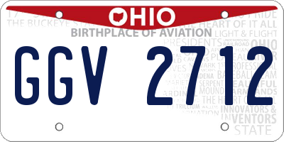 OH license plate GGV2712