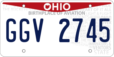 OH license plate GGV2745