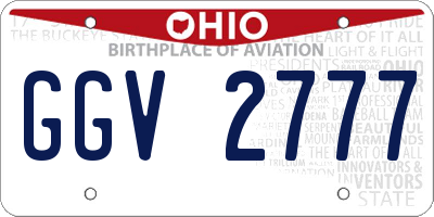 OH license plate GGV2777