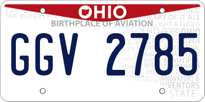 OH license plate GGV2785