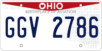 OH license plate GGV2786
