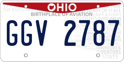 OH license plate GGV2787