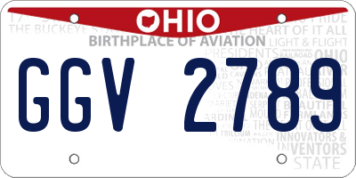 OH license plate GGV2789
