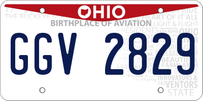 OH license plate GGV2829