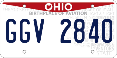 OH license plate GGV2840