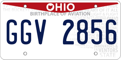 OH license plate GGV2856