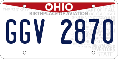 OH license plate GGV2870