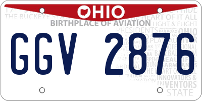 OH license plate GGV2876