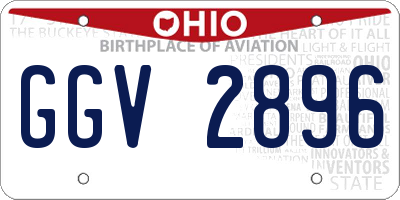 OH license plate GGV2896
