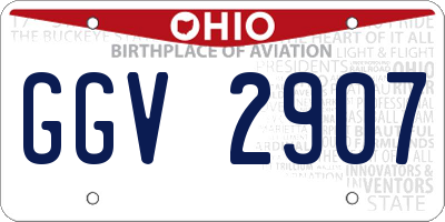 OH license plate GGV2907