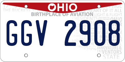 OH license plate GGV2908