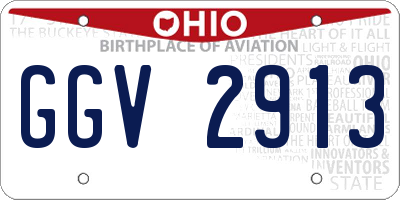 OH license plate GGV2913
