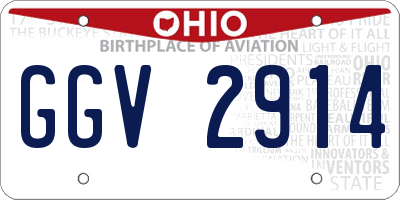 OH license plate GGV2914