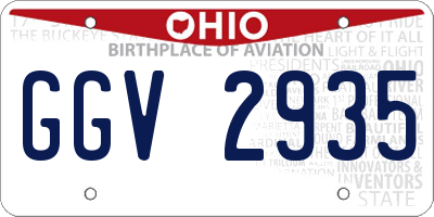 OH license plate GGV2935