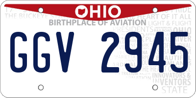 OH license plate GGV2945