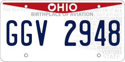 OH license plate GGV2948