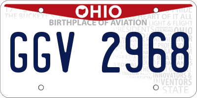 OH license plate GGV2968