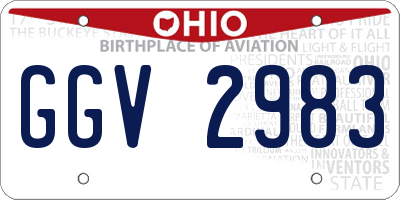 OH license plate GGV2983