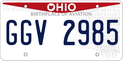 OH license plate GGV2985