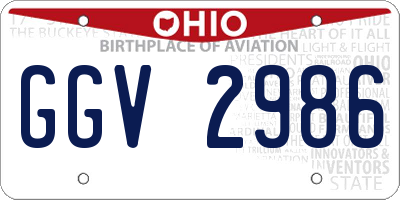 OH license plate GGV2986