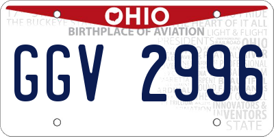 OH license plate GGV2996