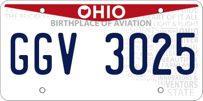 OH license plate GGV3025