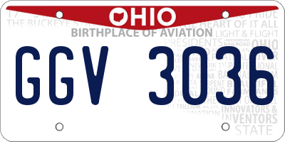 OH license plate GGV3036