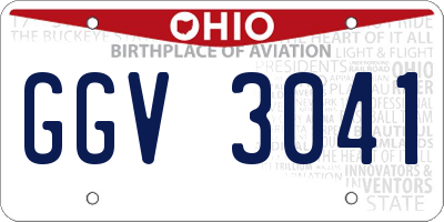 OH license plate GGV3041