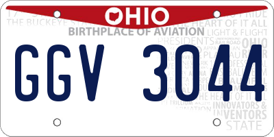 OH license plate GGV3044