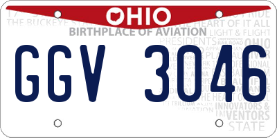 OH license plate GGV3046