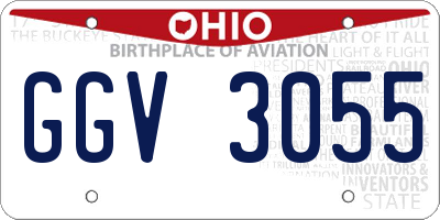 OH license plate GGV3055