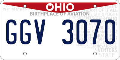 OH license plate GGV3070