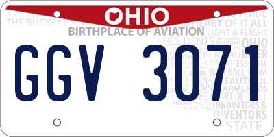 OH license plate GGV3071