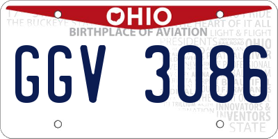 OH license plate GGV3086