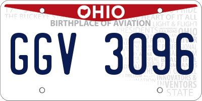 OH license plate GGV3096