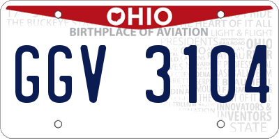 OH license plate GGV3104