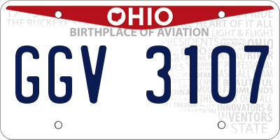 OH license plate GGV3107